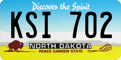ND license plate KSI702