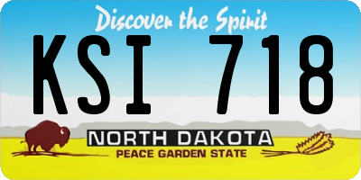 ND license plate KSI718