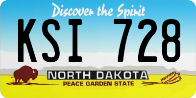 ND license plate KSI728