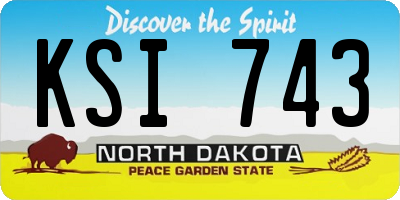 ND license plate KSI743