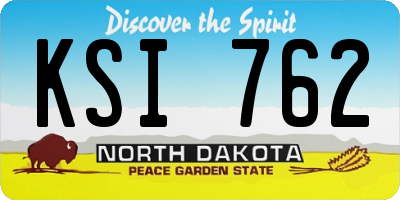 ND license plate KSI762