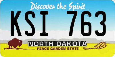 ND license plate KSI763