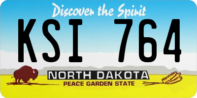 ND license plate KSI764