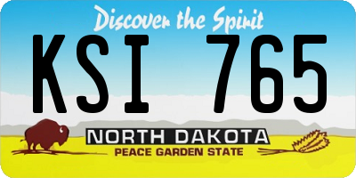 ND license plate KSI765
