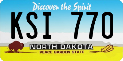 ND license plate KSI770