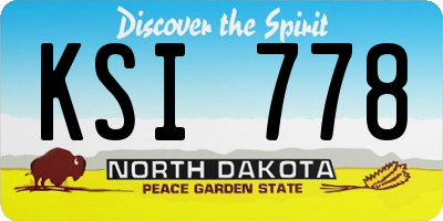 ND license plate KSI778
