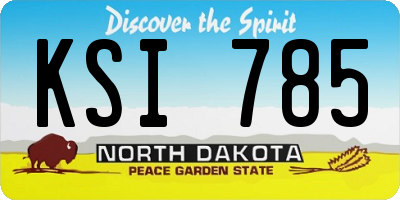 ND license plate KSI785