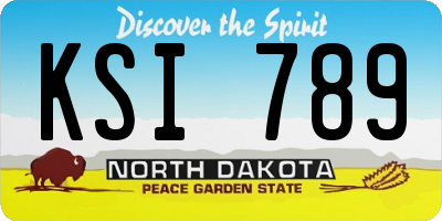 ND license plate KSI789