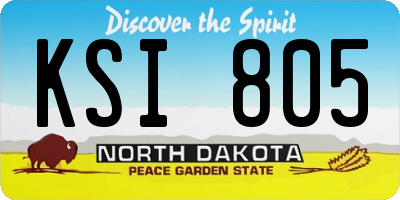 ND license plate KSI805