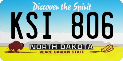 ND license plate KSI806