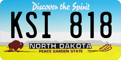 ND license plate KSI818