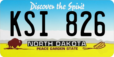 ND license plate KSI826