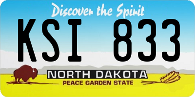 ND license plate KSI833