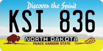 ND license plate KSI836
