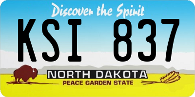 ND license plate KSI837