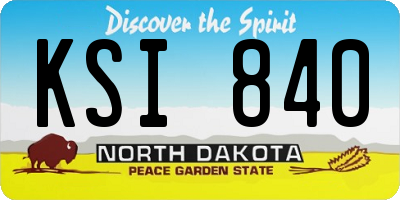 ND license plate KSI840