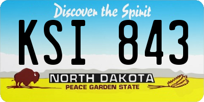 ND license plate KSI843