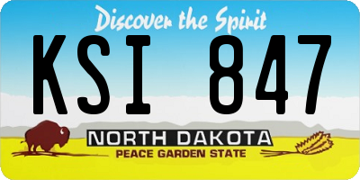 ND license plate KSI847