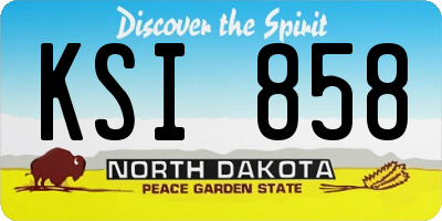 ND license plate KSI858