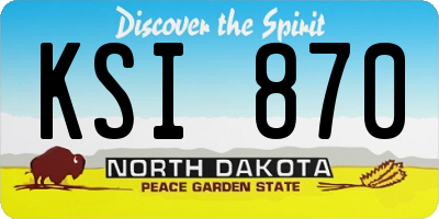 ND license plate KSI870
