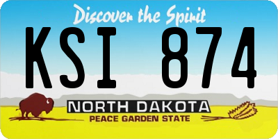 ND license plate KSI874