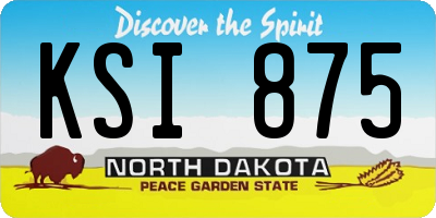 ND license plate KSI875