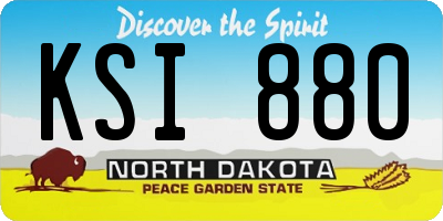 ND license plate KSI880