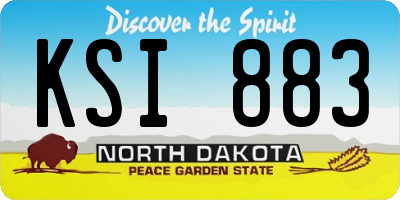ND license plate KSI883