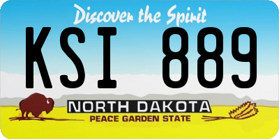 ND license plate KSI889
