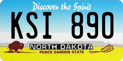 ND license plate KSI890