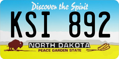 ND license plate KSI892