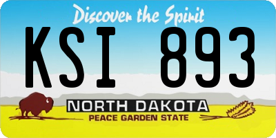 ND license plate KSI893