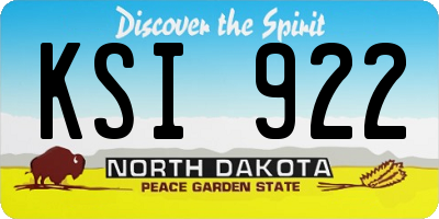 ND license plate KSI922