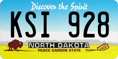 ND license plate KSI928