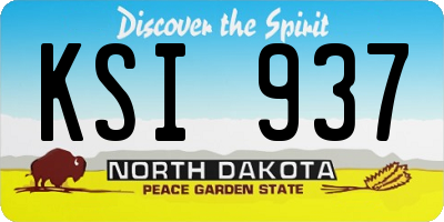 ND license plate KSI937