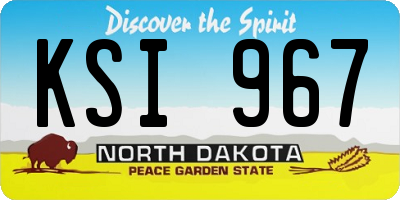 ND license plate KSI967