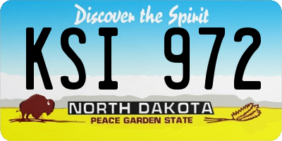 ND license plate KSI972