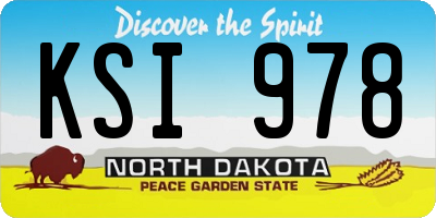 ND license plate KSI978