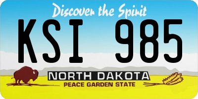 ND license plate KSI985