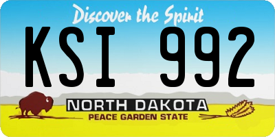 ND license plate KSI992