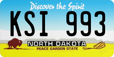 ND license plate KSI993