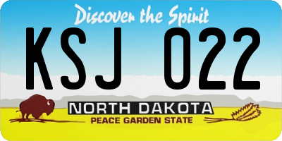ND license plate KSJ022