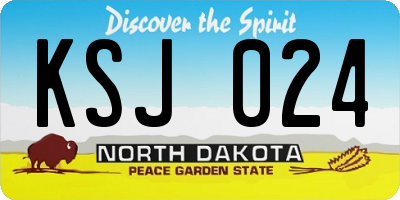 ND license plate KSJ024