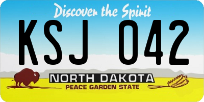 ND license plate KSJ042