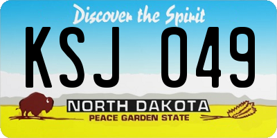 ND license plate KSJ049