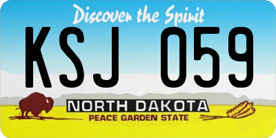 ND license plate KSJ059