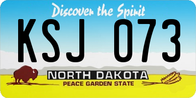 ND license plate KSJ073