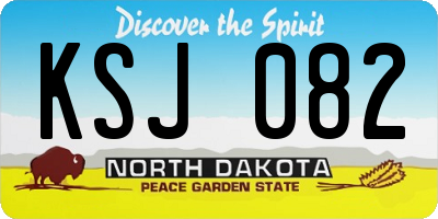 ND license plate KSJ082