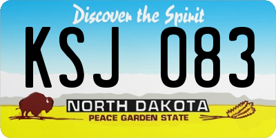 ND license plate KSJ083