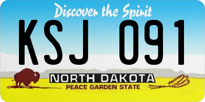 ND license plate KSJ091